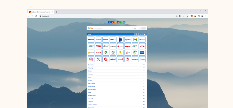 Kadaza starseite interface